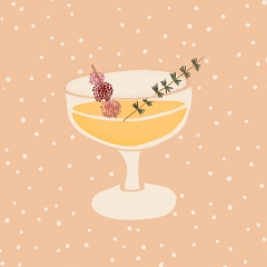 Bramble Cocktail Illustration